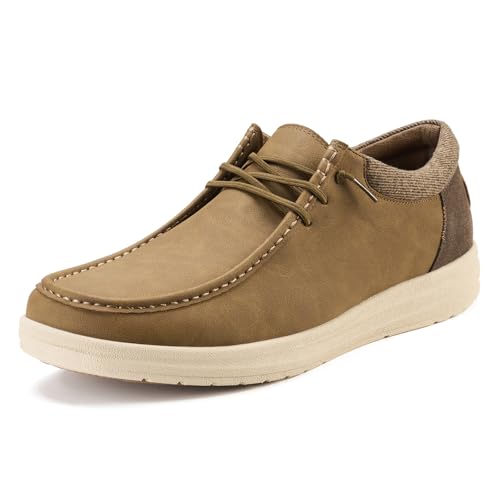 HEEZ Mens Slip On Loafers Wide Toe Comfortable Casual Shoes for Men Lightweight Leather Loafer Shoes for Everyday Office Work Travel