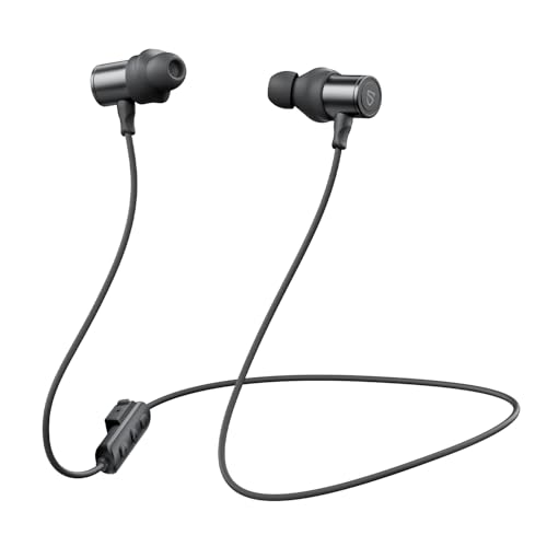 SOUNDPEATS Q40 HD Bezprzewodowe Słuchawki Douszne z Szyjną Opaską, Hi-Res Audio z LDAC, 20H Odtwarzania, IP67 Wodoodporne, Magnetyczne Słuchawki do Sportu, Pracy i Podróży AI Redukcja Szumów Czarny