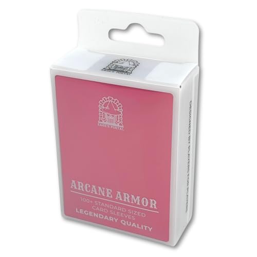 Sage's Portal Arcane Armor Matte Card Sleeves Exceptional Durability 66mmx91mm Standard Size MTG Card Sleeves 100 Count (Pink)