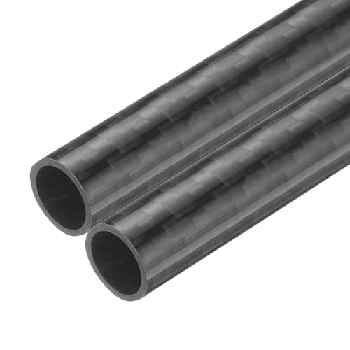 QUARKZMAN 2 Stück Carbon Fiber Tube 8 x 10 x 330mm Glossy Surface Rod 3K Roll Wrapped Pure Carbon Round Tubing für RC Airplane Multicopter