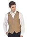 Gioberti Men's Formal Suit Vest Fit for Business or Casual Dress, Khaki, X-Large