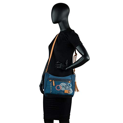 Lois - Bolso Bandolera Mujer - Bolso Mujer Pequeño. Bolso Lois Mujer - Bolso Mujer Bandolera de Uso Diario - Bolso Azul Mujer 310556