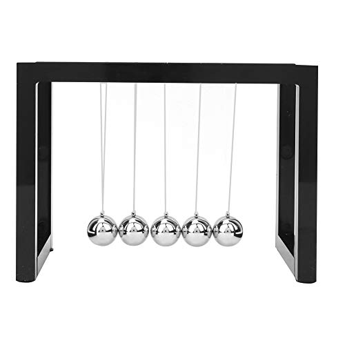 Newtons Cradle Péndulo con 5 Bolas, Classic Swing Newton Balance Ball, Science Physics Gadget Decoración de Escritorio Juguete de Movimiento cinético para el hogar y la Oficina