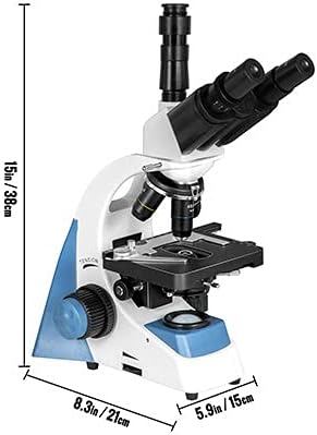 Happybuy Trinocular Compound Microscope 40X-2500X Magnification Digital Compound Microscope WF10X & WF25X Eyepieces Compound Light Microscope LED Light Abbe Condenser Siedentopf Head, Mechanical Stage