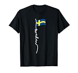 Sweden Signature Flag Pole - Elegant Patriotic Swedish Flag T-Shirt