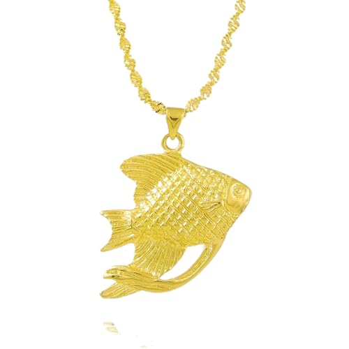 Collier pendentif poisson en or 24k pour sublimer votre style au quotidien et en soirée