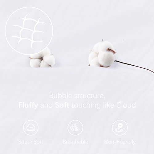 Image of Cosy Family 6 Layer Muslin Bed Blanket - Breathable and Lightweight Gauze Boho Blanket for Spring, Soft 100% Cotton Muslin, White, 80x90 Inches