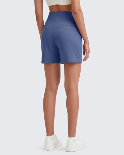 Image of G4Free EverGoing Women's Casual Shorts High Waisted 4'' / 5'' Comfy Shorts with Pockets for Yoga Workout Lounge