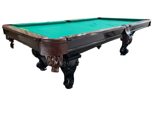8 Ft. Tunierpoolbillard Billardtisch Pool Modell Winston Nr.:26 Billard mit 3cm starken Schieferplatten Tuchfarbe grün Gestellfarbe Nussbaum