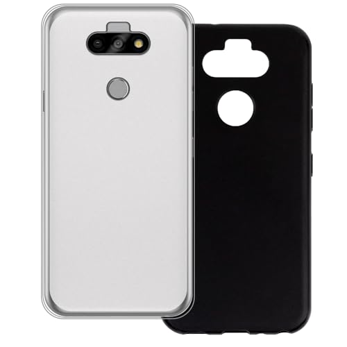 UOGNADGD 2-Pack TPU Case Compatible with LG Risio 4 Phone Cover - Shockproof Flexible Protective Accessories with Precise Cutouts (White+Black)