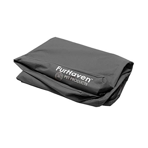 Furhaven Replacement Dog Bed Cover Water-Resistant Indoor/Outdoor Logo Print Oxford Polycanvas Mattress, Washable - Stone Gray, Jumbo (X-Large) by Furhaven - Used condition - CA$20.39