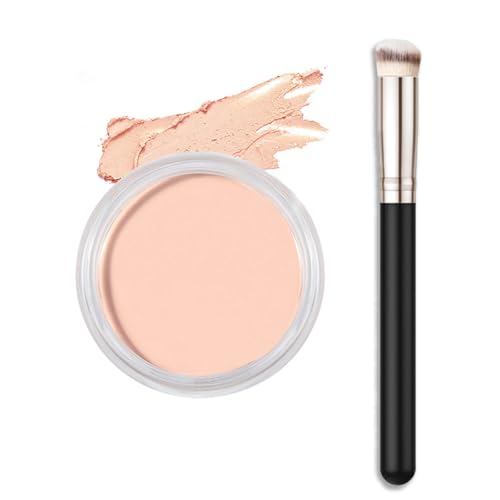 Kaely Cream Pot Concealer Full Coverage Makeup Set, Under Eye Brightener Color Correcting Concealer for Dark Circles, Waterproof Foundation Palette with Brush, Eye Ring Corrector de ojeras, 02