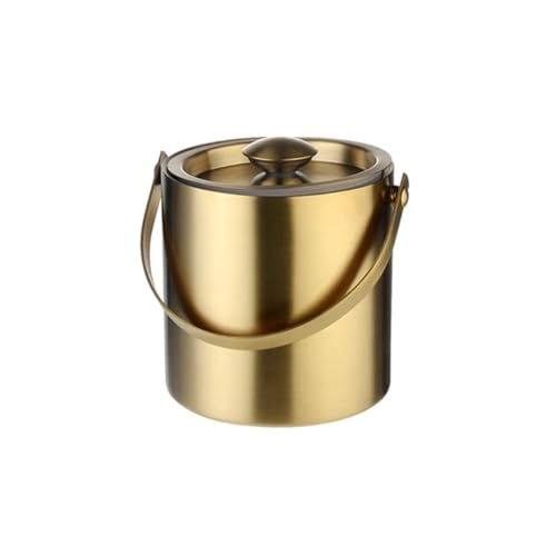 Cubitera de acero inoxidable elegante y portátil con aislamiento de doble capa