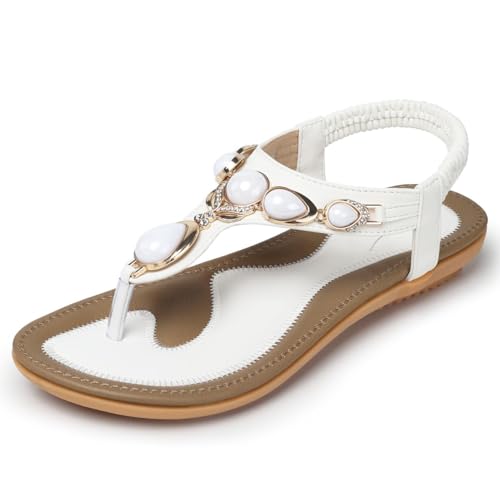 SHIBEVER Dressy Flat Women Sandals: Comfortable Summer Thong Flats Sandal