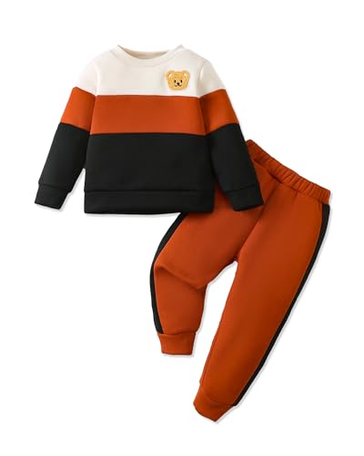 Image of NZRVAWS Toddler Baby Boy Clothes Pullover Sweater Ripped Jean Sweatsuit Little Boy Outfit Fall Winter Clothing Set 6M-7T