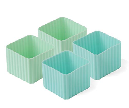 Lekkabox Cups, 4er Set - Silikon Förmchen für saubere Trennung in der Brotdose | Bentobox Lunchbox Zubehör (Pastell) Cover