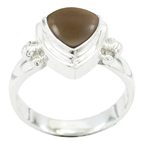Bague en argent sterling 925 triangle sertie de pierres précieuses fait main