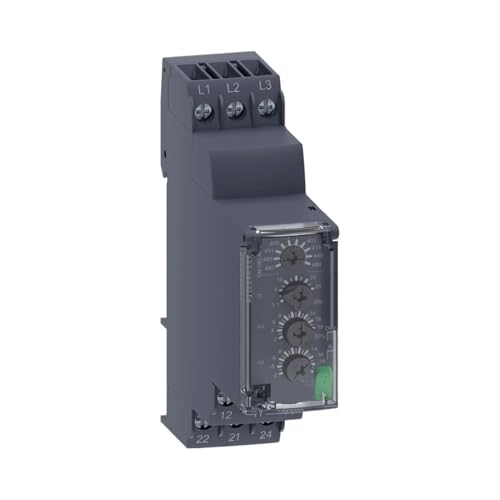 Relais de contrôle triphasé RM22TR33C Schneider 8A 2CO 380-480VAC pour armoire