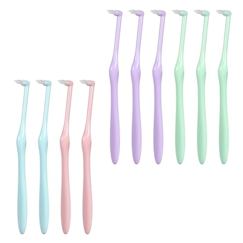 10 Pcs Interspace Toothbrush Single Tufted Toothbrush DBOO Slim Interspace Teeth Brush for Detail Cleaning and Orthodontic Braces