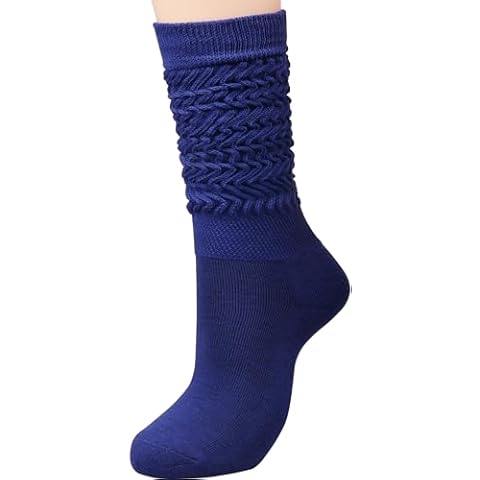 Galsang Women's socks Women's Knee-High Socks for Women,Soft Extra Long Scrunch Sock,Cotton Socks Boot Socks,#K3006 (Polyester Blend, NavyBlue Knee High) Cover