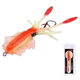 Señuelos de pesca suaves con trampa de calamar de 15 cm, 55 6 g, plantilla luminosa UV para lubina, mero, salmonete rojo (A1068)