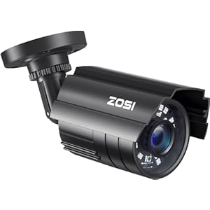 ZOSI 1080P HD TVI Security Camera for Home Office Surveillance CCTV System Bullet BNC Camera with Night Vision Black(Renewed)