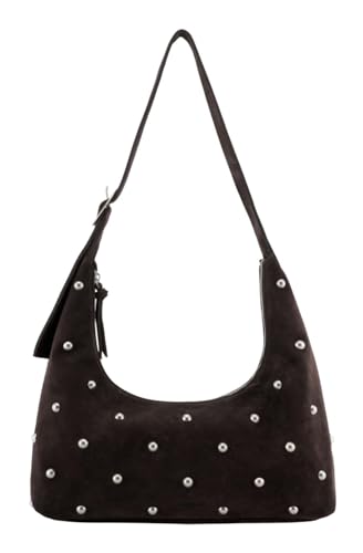 Sac à épaule FREDsBRUDER Endless Beads marron foncé en cuir véritable