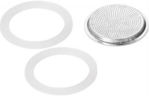 KAUFGUT 121004 Filter Aluminium With2 Silicone GASKETS for Coffe Maker 3 Cups, Multi