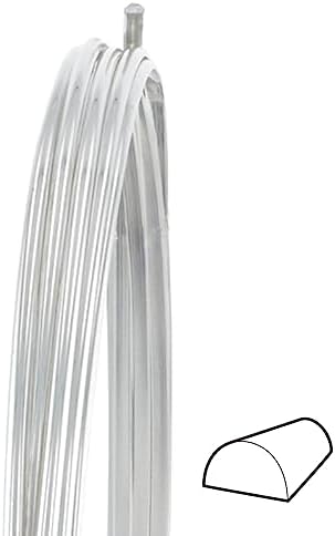 14 Gauge Half Round Dead Soft .925 Sterling Silver Wire - 5FT