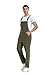 UMESOUL Men's Denim Bib Overalls Slim Fit Stretchy Fashion Jean Jumpsuit, Green, 32