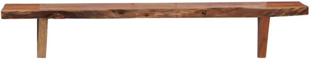 Wall Shelf Set of 2, Solid Acacia Wood, 35.4x7.9x7.1 inch, Rustic Floating Ledge for Living Room Decor, Bathroom Shelves