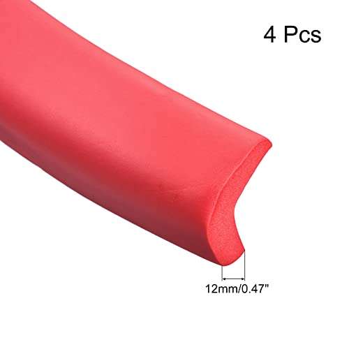 Image of uxcell Corner Guards Edge Protectors 6.56ft(2M), 4Pack Foam Safety Bumper L Shape for Furniture Corner Table Edge Guard, Red