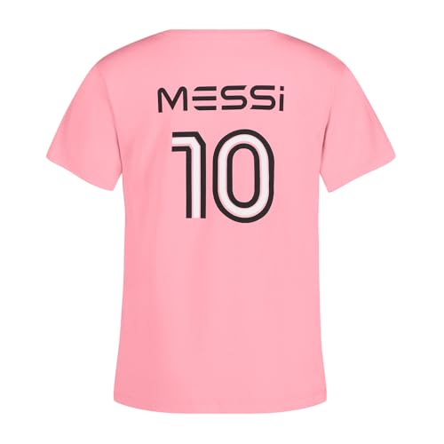 Image of Messi Girls' Lifestyle Short Sleeve T-Shirt, Slim-fit Graphic Tee, Cotton Blend Fabric