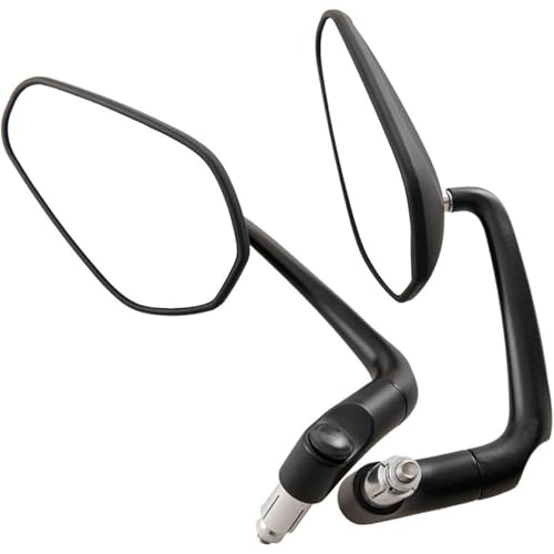 バイクミラー ユニバーサル 7/8インチ バイクミラー CNCアルミハンドルバーエンド リアビューミラー(Black)