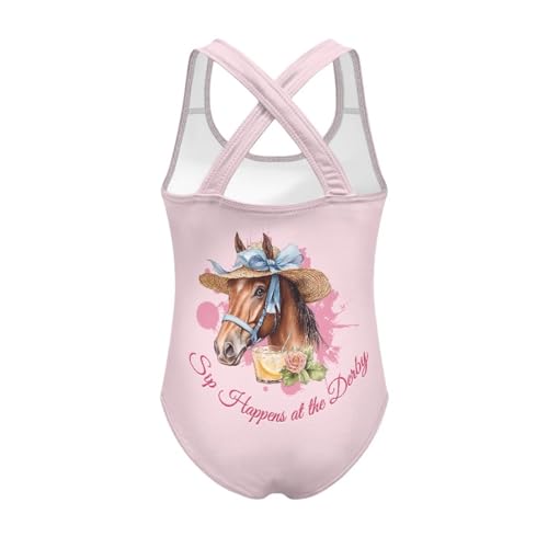 Image of WELLFLYHOM Girls Bathing Suits One Piece 5-14 Kids Full Coverage Swimsuits Cross Back Summer Swimwear for Beach Holiday