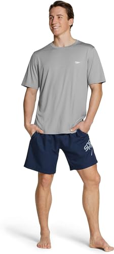 Speedo Men's Rash Guard Swim Shirt - (XX-Large, Gray)3