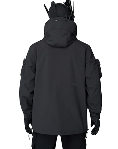 Image of MFCT Men's Techwear Waterproof Windbreaker with Funnel Hoodie