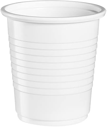 Miniatura 2 de Comfy Package Paquete de 500 vasos de plástico blancos, pequeños vasos desechables para baño de polipropileno, enjuague bucal