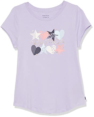 Image of Nautica Girls Short Sleeve T-Shirt with Fun Graphic Design, Cotton Tee with Tagless Interior
