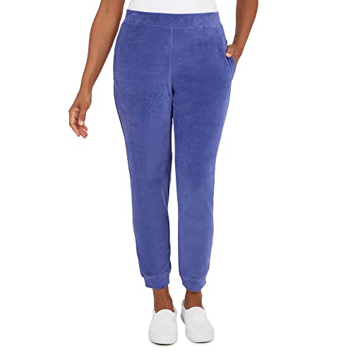 Jogger pants femme velours violet pantalon élastique confortable Alfred Dunner amthyst L