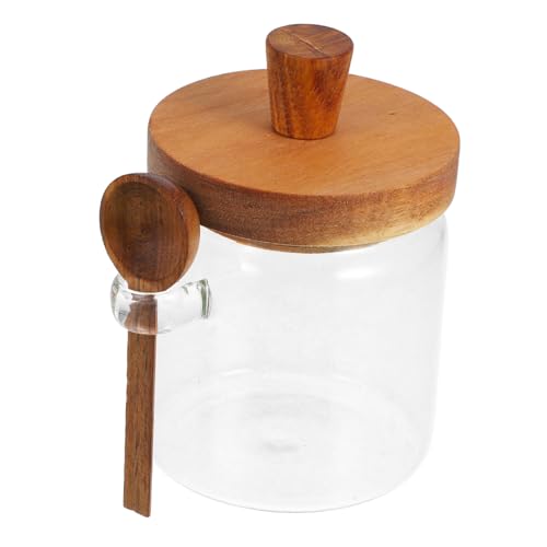 BEBEMOKO 1 Set Honey Glass Jar Honey Dipper Honey Storage Jar Glass Honey Jar Honey Server Honey Pot Honey Pot With Dipper Honey Container