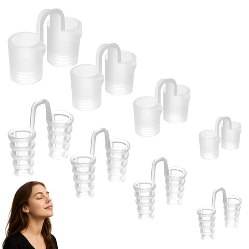 Dispositif Anti-Ronflement,écarteur Nasal,Avec 2 Styles 4 Tailles Dilatateur Nasal en Silicon,Anti Ronflement Efficace Puissant,Pour Un Sommeil Plus Confortable (Blanc)
