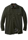 Boulder Creek by Kingsize Men's Big & Tall Flannel-Lined Twill Shirt Jacket - 6XL, Forest Green