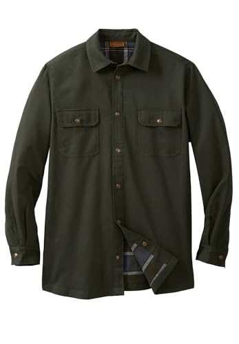 Boulder Creek by Kingsize Men's Big & Tall Flannel-Lined Twill Shirt Jacket
