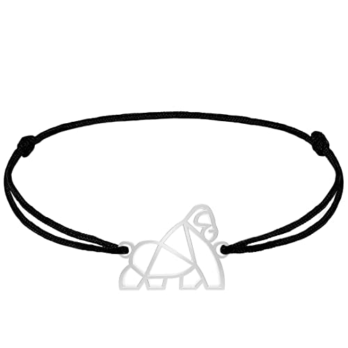 Pulsera gorila de peltre artesanal ajustable FAUNA amuleto animal tótem para cadena