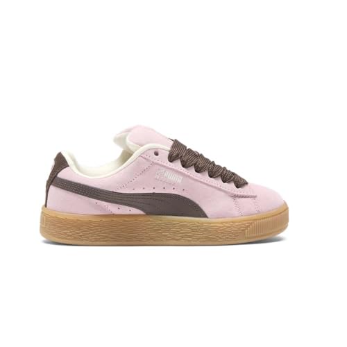 PUMA Unisex Suede XL (Big Kid), Peach Smoothie/Chestnut Brown/Frosted Ivory, 6, M