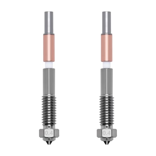 2PCS Bimetal Hardened Steel Nozzles for Plus4, 3D Printer 0.4mm Ceramic Thermal Insulation Copper Alloy and Hardened Ste