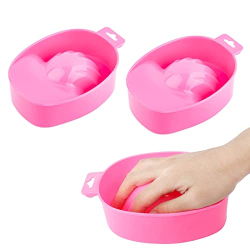 Bymivofun 2 Cuencos de Manicura, Tazón de Remojo para Uñas, para Quitar Esmalte de Uñas, Herramientas de Salón, Cuidado del Baño, Spa, Uñas de Lentejuelas, Cuidado de Manos