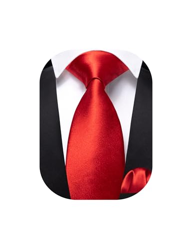 Image of Barry.Wang Boys Ties Pre-Tied Satin Solid Color Kids Tie Pocket Square Set Adjustable Formal Necktie Graduation School