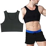 Men's Neoprene Brace Vest Chest Support Strap Half Crop Tank Top Gym Bra Vest-Preventing Sports Injuries (US, Alpha, Large, Regular, Regular, 1pcs)